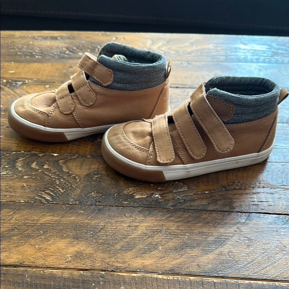 Like Kids Brown and Gray Velcro high top Sneakers